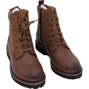 SoftWalk Icara Women's Ankle Boots Luggage Brown Side Zip Lug Sole US 9W